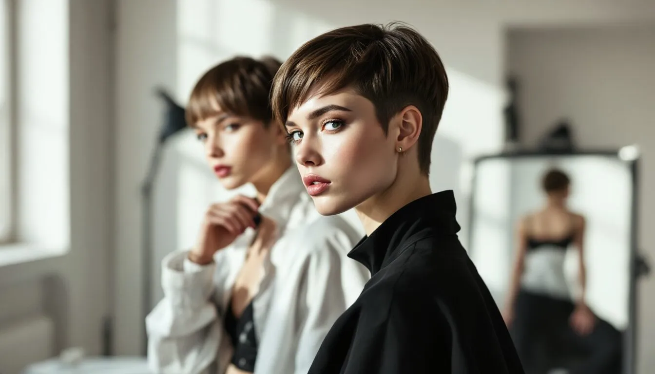 coupe courte dégradée effilée
