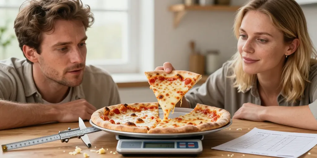 combien pèse une part de pizza